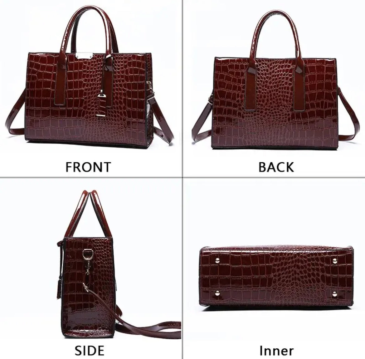 Crocodile Print Women Handbag