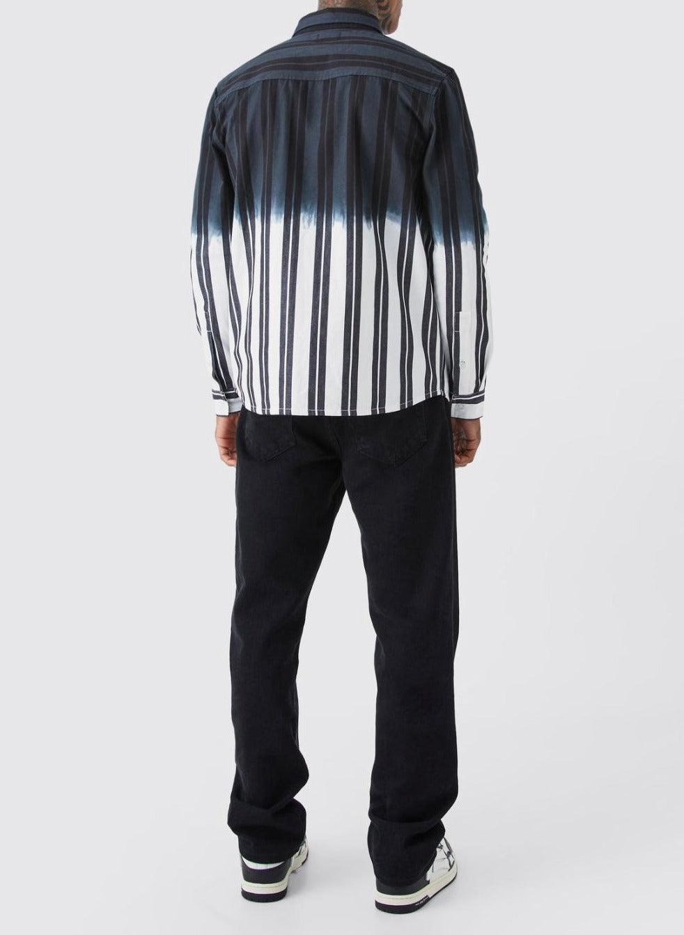 Striped Ombre Twill Overshirt