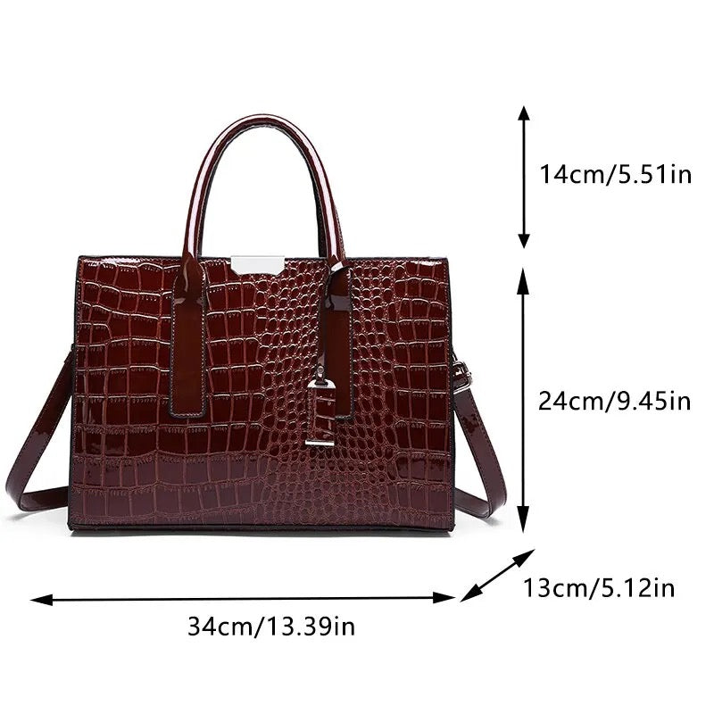 Crocodile Print Women Handbag