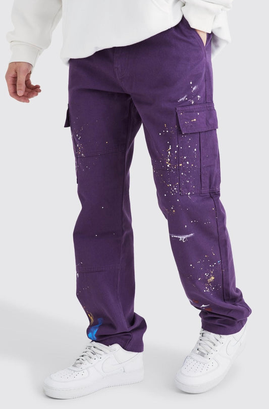 Straight All Over Paint Splatter Cargo trouser