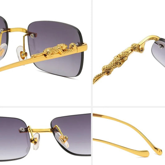 Luxury Rimless Square Sunglasses