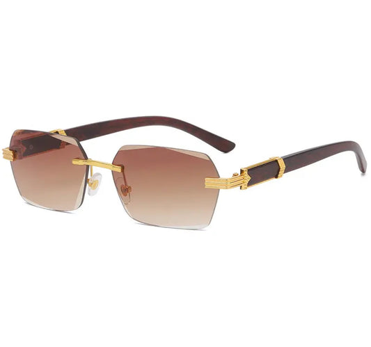 Luxury Rimless Square Sunglasses
